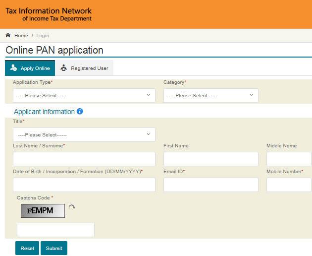 pan card online