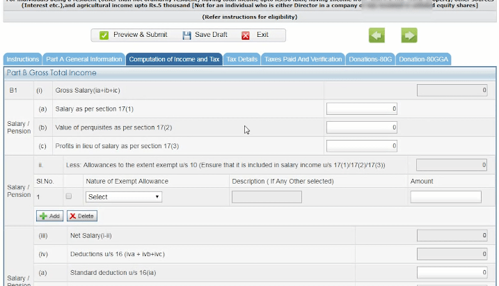 income tax return filing