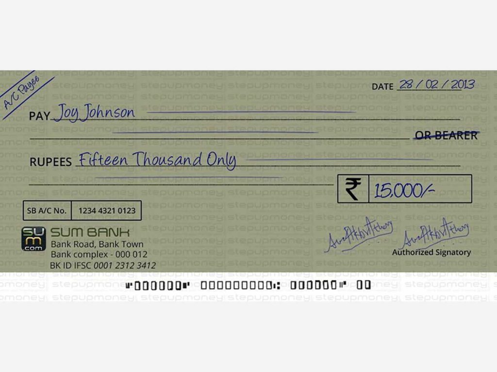 fill cheque correctly