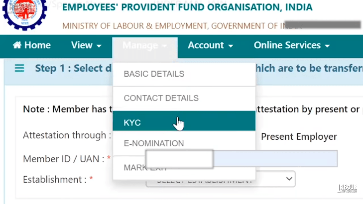 bank account EPF