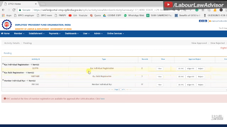 EPF kyc approval